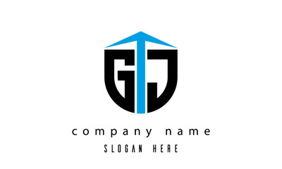 GJ shield creative latter logo vector