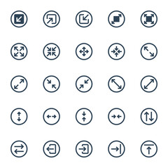 Circle glyph icons for ui ux.