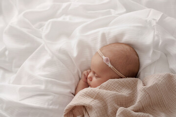Newborn baby girl sleeping