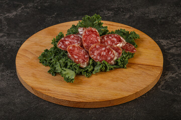 Iberian pork Fuet sausage slices
