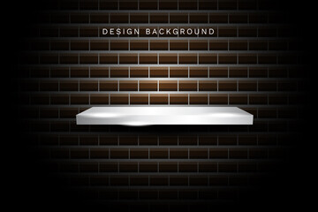 Abstract background brick wall and shape blank product base.