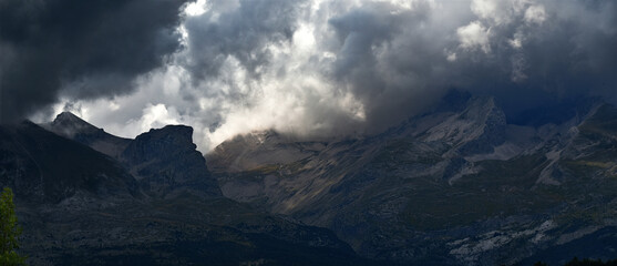Obraz premium Paysage, orage, nuage, montagne, ciel