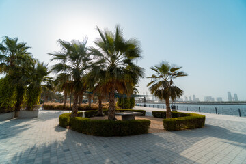 Fototapeta na wymiar Skate park play ground at the Dubai Design district in the UAE