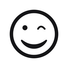 Smile icon vector. Face emoticon sign