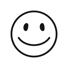 Smile icon vector. Face emoticon sign