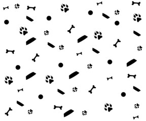 Obraz premium black and white pattern with a dog theme