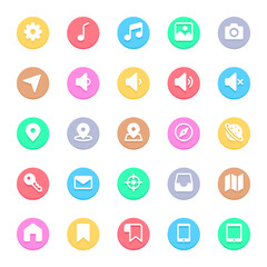 Circle color glyph icons for web & mobile.