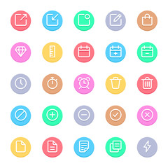 Circle color outline icons for web & mobile.