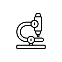 Microscope thin line icon. Laboratory research. Vector illustration.
