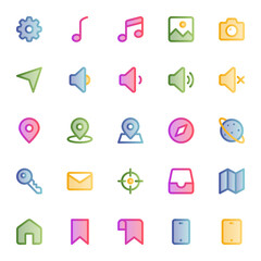 Filled outline, smooth icons for web & mobile.