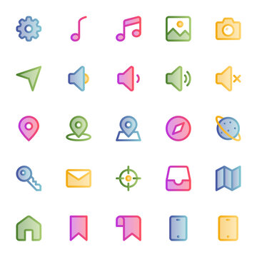 Filled outline, smooth icons for web & mobile.