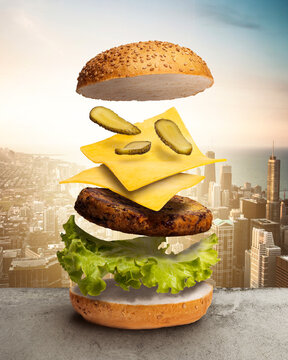 Burger en l&eacute;vitation