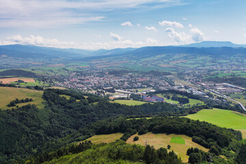 Aerial view of town Brezno, Slovakia