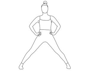 yoga, prasarita tadasana, standing wide legged pose hands on hips