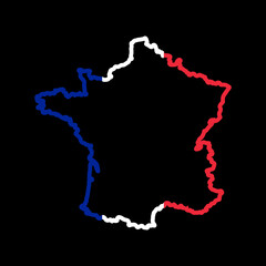 france map flag outline design