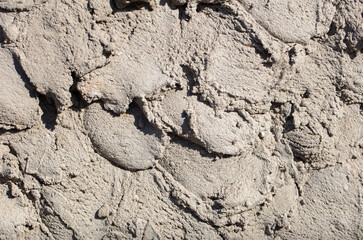 Texture of fresh concrete wall at construction site, fresh plastered cement wall for building background.