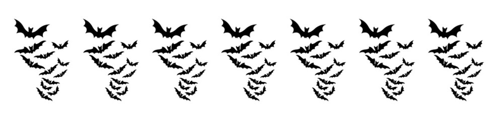 black bats animals halloween page divider