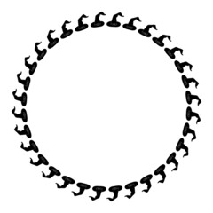 round border with witches hats vector illustration isolated on white