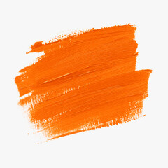 Orange oil paint brush stroke texture background. Vector design.  - obrazy, fototapety, plakaty