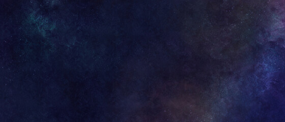 暗い星空のイラスト背景　バナー　夜　グラデーション　星雲　綺麗　繊細　光　宇宙　ダーク　水彩