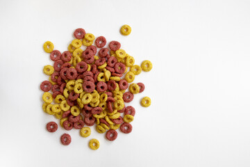 heap cereals ring isolated on white background