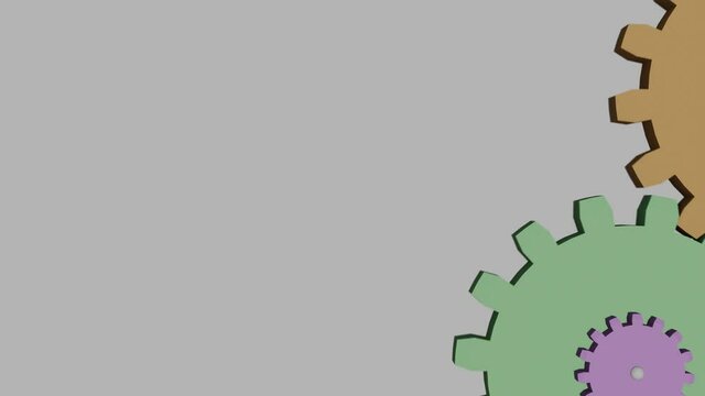 Engranajes loop. Animaci&oacute;n 3D