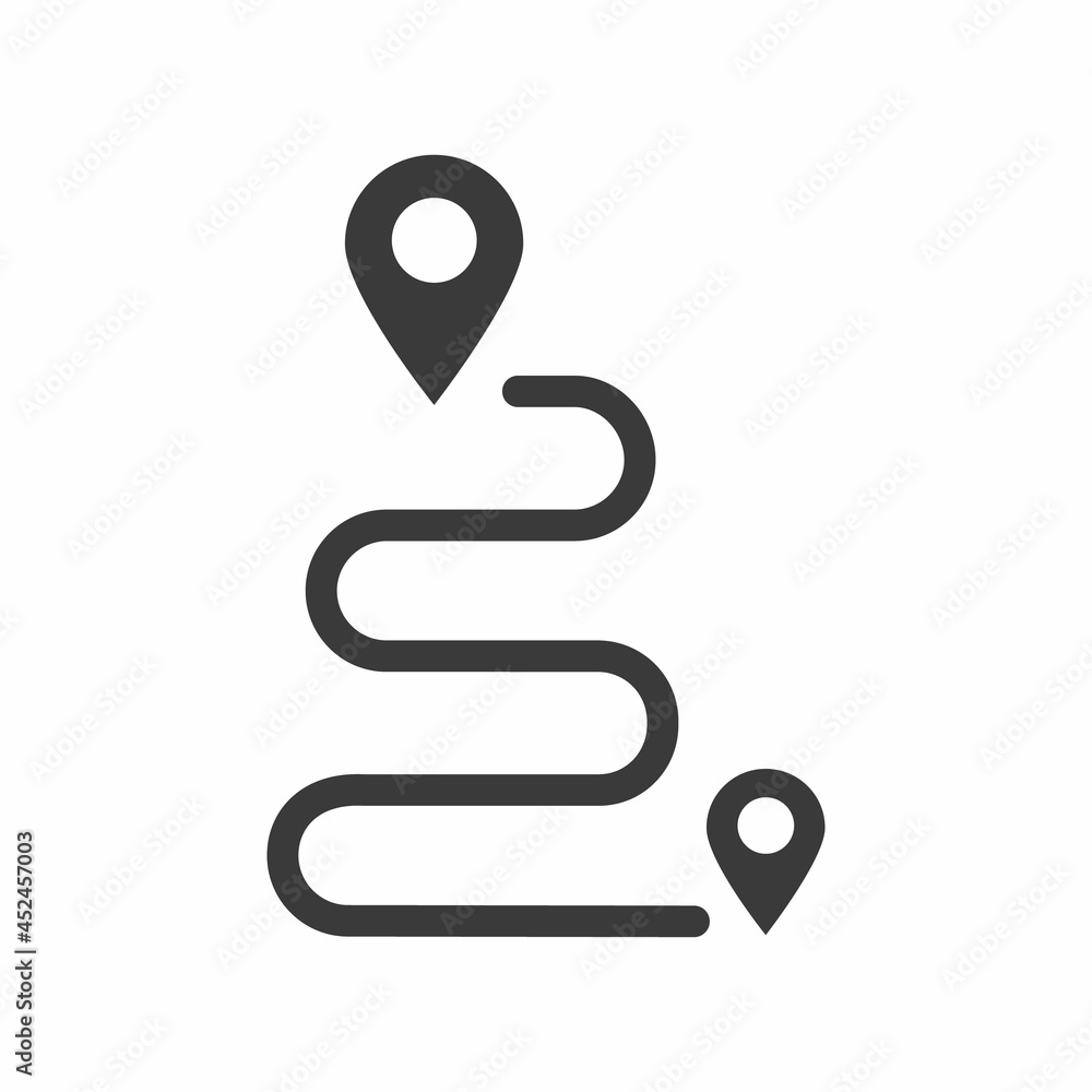 Poster way distance from point to point, vector.