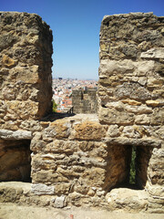 Zamek św. Jerzego, Alfama, Lizbona, Portugalia, rzeźba, Castelo de São Jorge, Lisbon, Portugal, Lisboa, St. George Castle