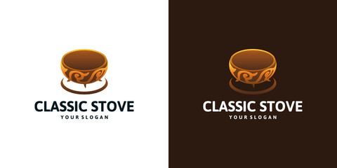 classic stove logo, stove logo, wood kiln, reference logo