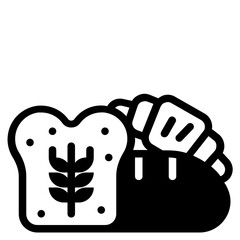 Obraz premium bread glyph icon