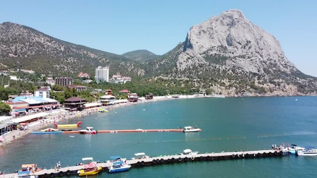 Novyi Svit, Beach and mount Sokol view, Crimean Peninsula