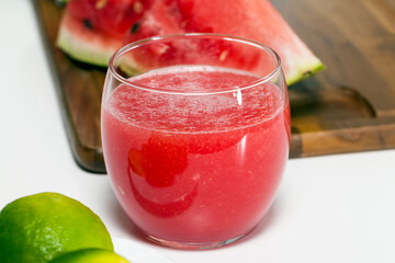 red watermelon juice in a glass