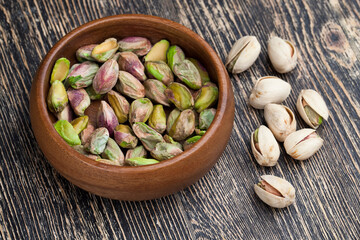 delicious natural dried and salted pistachio nuts