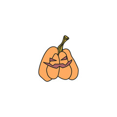 Halloween concept. hand drawn doodle element for Halloween. jack o lantern, pumpkin candle. isolated vector illustration on white background