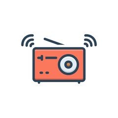Color illustration icon for sound 