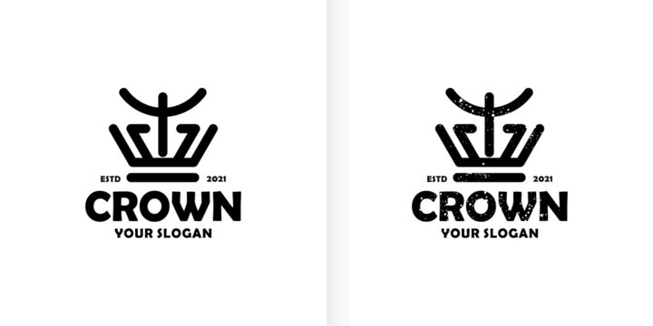 Line art crown / royal logo design