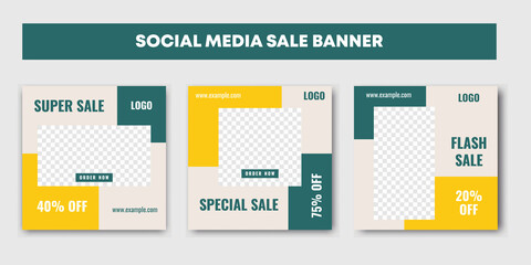 Set of social media post template for special offer. Fashion sale new season unique social media cover photo template. Flyers for Influencer brand promotion. Vector illustration
