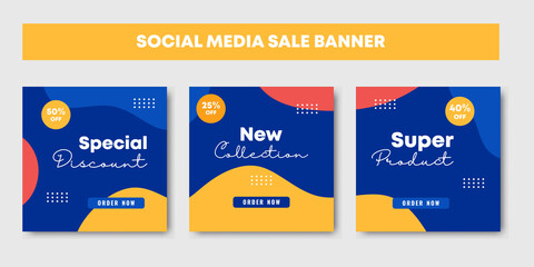 Fashion banner post promotion collection for social media templates. Promo Post Design Templates for Social Media Digital Marketing