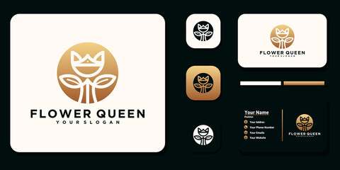 Feminine beauty flower. luxury design template