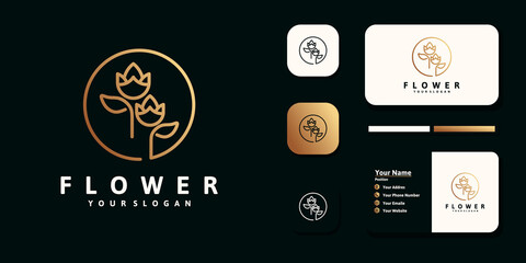 Feminine beauty flower. luxury design template