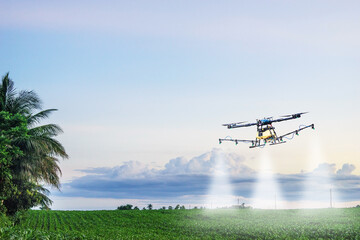 drones for agriculture and forestry spray chemicals on the fields