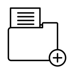 Folder Vector Line Icon Design