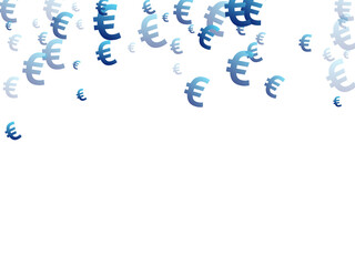 Euro blue signs scatter money vector