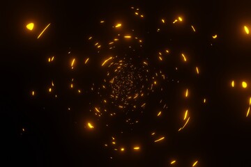 Abstract speed tunnel warp space time Travel through wormhole 3D rendering
