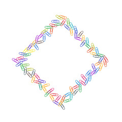 Stationary paperclips isolated on white background