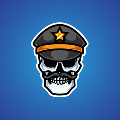POLICE SKULL HEAD MASCOT LOGO