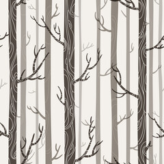 seamless pattern with stylized trees. Vector illustration  - 452467484