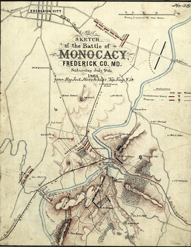 Of The Battle Of The Monocacy, 1864, Maryland From Report Of  The 2nd Corps