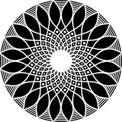 Mandala Art can be used for artwork decoration, coloring or tattoo design.