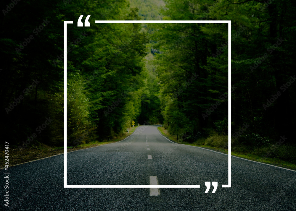 Poster quotation marks frame message copy space concept